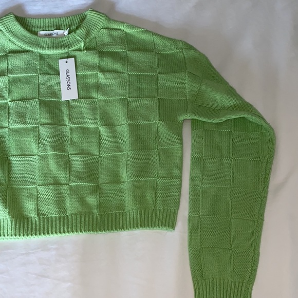 Checkered Knit Textured Sweater - Picture 3 of 4